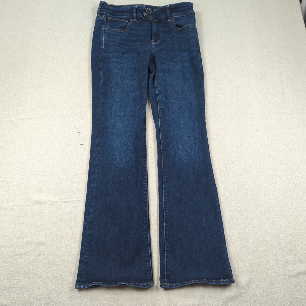American Eagle Jeans Womens 10 Blue Kick Boot Cut Stretch Casual Western